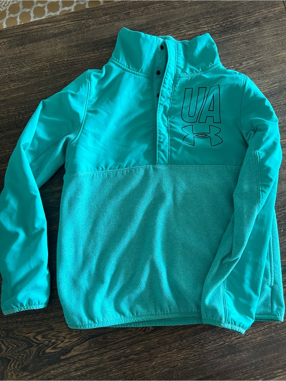 Under Armour Kids' Teal Quarter-Snap Fleece Pullover